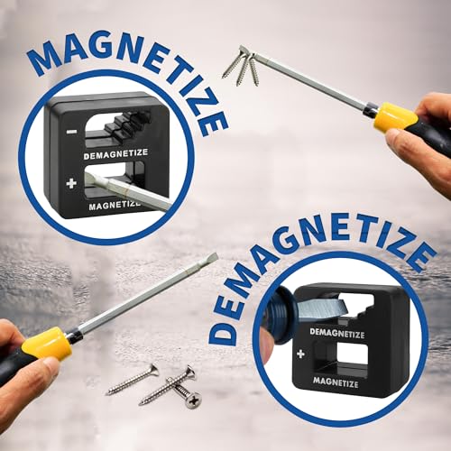Magnetizer & Demagnetizer Tool Set, Red, Black & Blue, 3 Pack - color: Red, Black, Blue