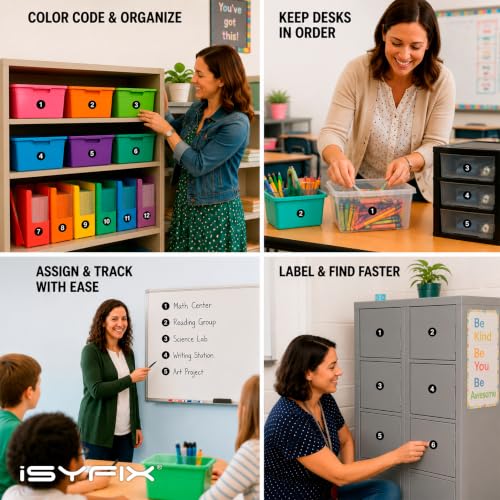 iSYFIX Black Consecutive Number Stickers, 1 to 100, 2 Inch, 1 Set - color: Black, size: 2-inch