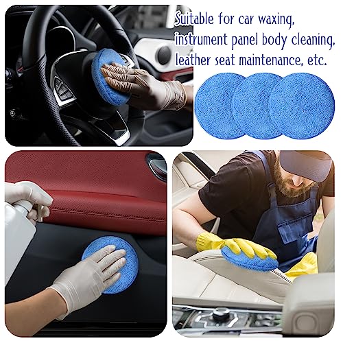Tanlade 50 Pcs Microfiber Wax Applicator Pads 5 Inch, Blue - color: Blue
