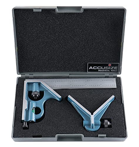 Accusize Industrial Tools Combination Square Set, 6" 4R, 0000-8100 - size: 6" 4R