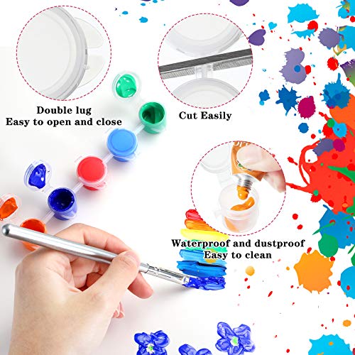 Patelai 100 Strips Empty Paint Pots with Lids Containers,3 Ml/ 0.1 Oz - size: 3 ml/ 0.1 oz