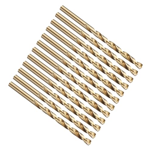 PATIKIL #17 Drill Bit Micro M2 High-Speed Steel 135° Gold Finish 12Pcs - size: #17