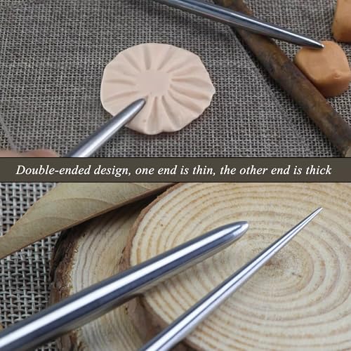 1 PCS Clay Needle Tools Sculpting Ceramics Pottery Carving Tools for Model Clay Supplies,Stainless Steel Ceramic & Pottery Needle Tools 5.9 Inch Texture Needle Pottery Scoring Tool,Silver, LXLVOUEG - color: silver, size: 5.9x0.26Inch-1P