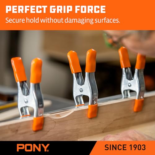 PONY 6" Heavy Duty Metal Spring Clamps with Protective Tips, 10-Piece - size: 6 Inch 10-Piece