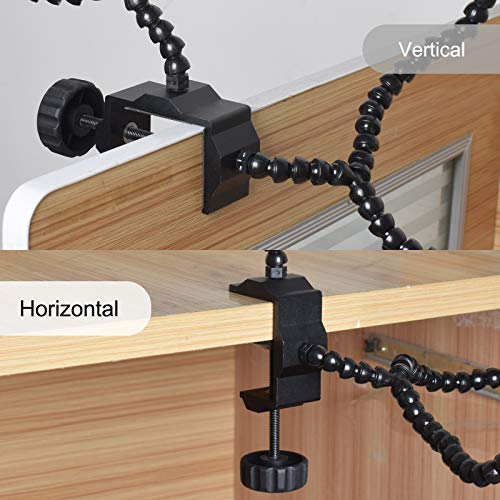 Toolour Helping Hands Soldering,Third Hand Tools,PCB Circuit Board Holder,Flexible Y-Shaped Arms with Non-Slip Desk Clamp Base for Electronics Repair Modeling Jewelry Assembly Hobby Craft Workshop