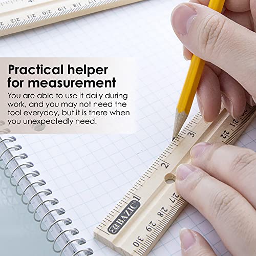 BAZIC Products 12 in Wooden Ruler, Inch & Metric (30 cm), 288-Case - size: 288-Pack