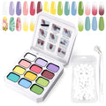 Gradient Painting Gel, 12 Bright Colors Ombre Gel Nail Polish - color: Solar Flare Set