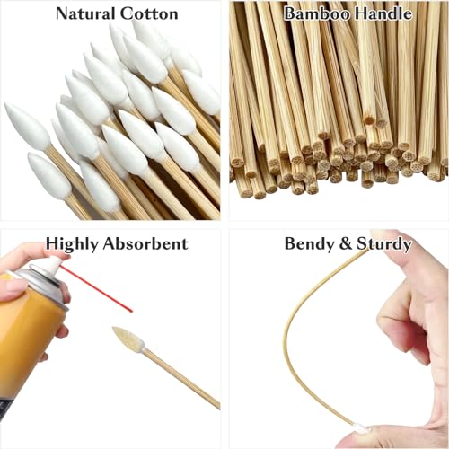 500 PCS Precision Tip Cotton Swabs for Cleaning with Bamboo Stick - size: 500 Pointed
