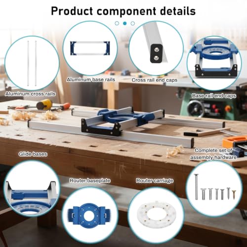 Benchtop Board Slab Flattening Jig for Most Woodworking Routers - size: More Assembly