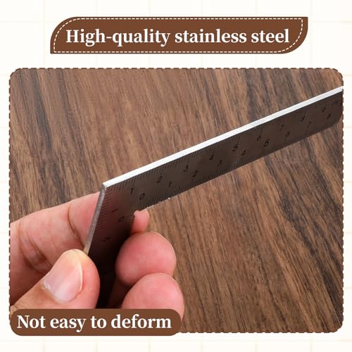 2pcs Stainless Steel L Shaped Ruler 90 Degree Right Angle Double Sided Ruler Sliver Metal Square Right Angle Rulers with Clear Scale Square Framing Measuring Tool for Engineer 2 inch by 4 inch