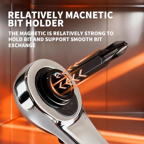 Right Angle Screwdriver Kit-Including 90 Degree Ratchet Offset Screwdriver 11pcs Cr-v Alloy Screwdriver Bit Put it in the Tool Pouch With Belt Clip,90 Degree Phillips Screwdriver for Tight Spaces