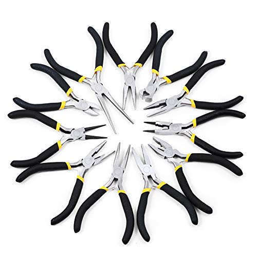 Mini Bent Nose Pliers for Jewelry Making 5 Inch Smooth Jaw Micro Beading Pliers Precision Handcraft DIY Hand Tool - size: Bent Nose