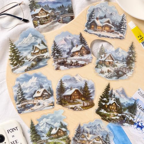 40 Pcs Large Aesthetic Vintage Scenery PET Scrapbook Stickers - color: Europe Builds Dreams