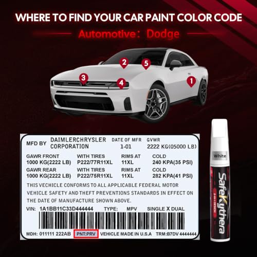 Pitch Black(PX8) Touch Up Paint Pen for Dodge - color: Pitch Black(PX8)