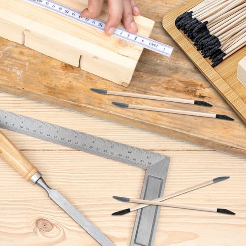 Sanding Sticks 30 Pcs, Double-Ended Sanding Tools for Wood & Plastic Models, 120/280 Grit, 5.4 x 0.2 Inch - Fine Detailing in Tight Spaces with Matchstick Design