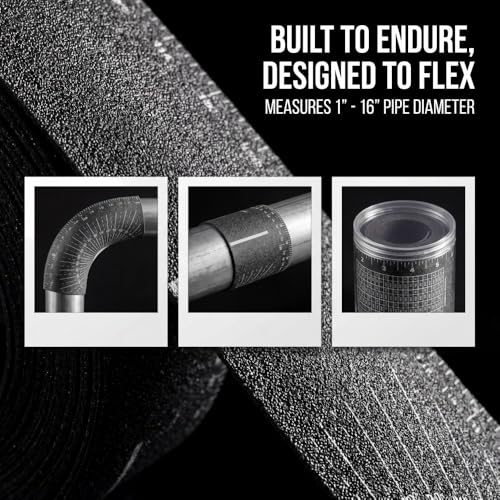 2 Pcs Pipe Wrap Around with Scale, 1"-16" Heat Resistant Layout Tape & Tangent Chart, Marking Tool for Welders & Pipefitters