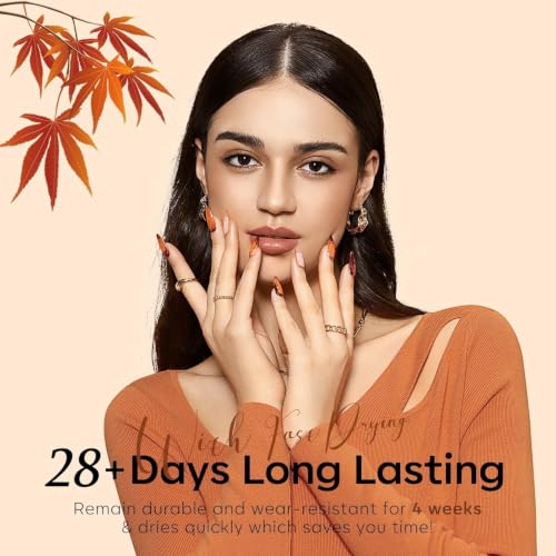 modelones Fall Cat Eye Gel Nail Polish, Brown Orange Red Yellow, Hema-Free - color: A A A1 Autumn Cat Eye Set