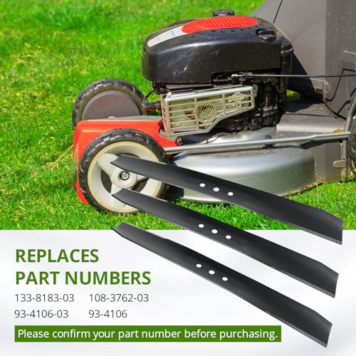 133-8183-03 108-3762-03 Lawn Mower Blade, Compatible with T oro 21 Inch Super Recycler Mower 22275 22275T 22282 22282T 21566 21566T 21568 21568T, Replace 93-4106 93-4106-03 - size: 133-8181-03_1pc