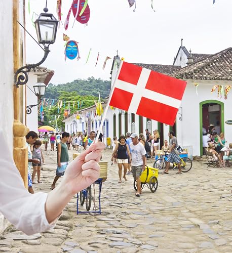 50 Pack Denmark Danish on Stick Flags,Small Mini Hand Held Denmark Danish Flags 5.5x8.3 Inch, Grand Opening, Carnival,Party Events Celebration - color: Denmark