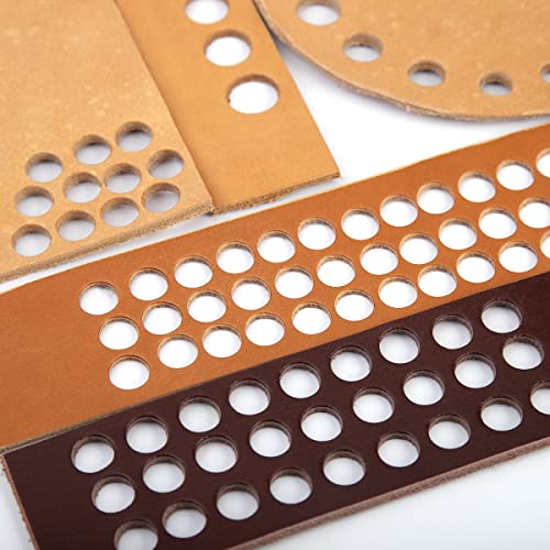 WUTA 5Pcs Hollow Punch Leather Hole Cutter 6mm-15mm Round Punch Tool Set, Leathercraft Working Kit for Watch Band, Fabric, Plastics, Gasket Belt (6+8+10+12mm+15mm) - size: 6+8+10+12+15mm