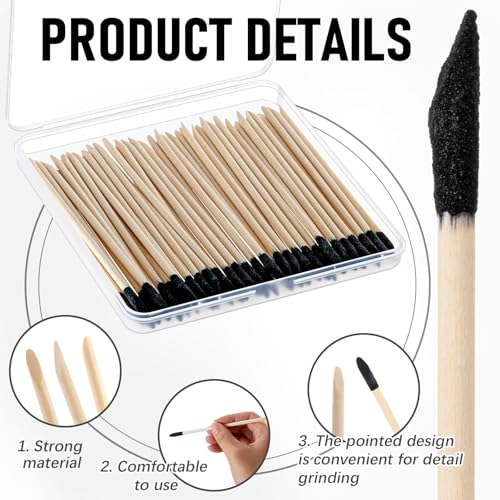 Honoson 60 Pack Sanding Sticks Matchsticks Fine Detailing
