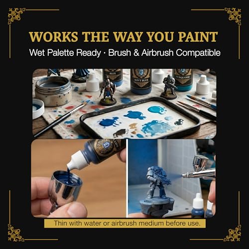 Ludus Bellum Miniature Paints Trio Set of Navy Blue, Blue & Turquoise- 18ml - color: Blue Shades Trio