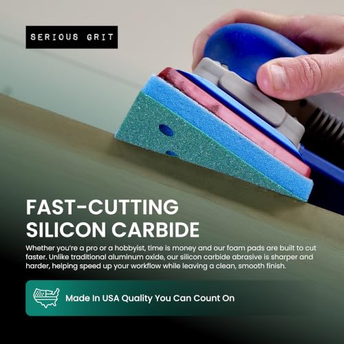 Serious Grit - 3x4 1/2" Foam Sanding Pads - 600-700 Grit Finish - 10 Pack - size: 600-700, style: 12.7mm Foam