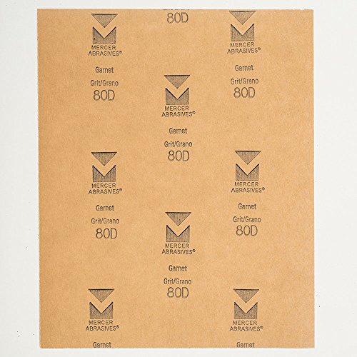 Mercer Industries 206080D - 9 x 11 Garnet Paper Sheets, Grit 80D (50 pack) - size: Grit 80D, style: 50 pack