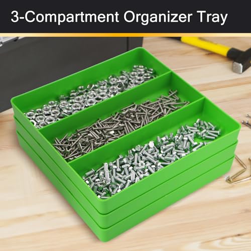 3-Compartment Tool Organizer Tray (1, Green) - color: Green
