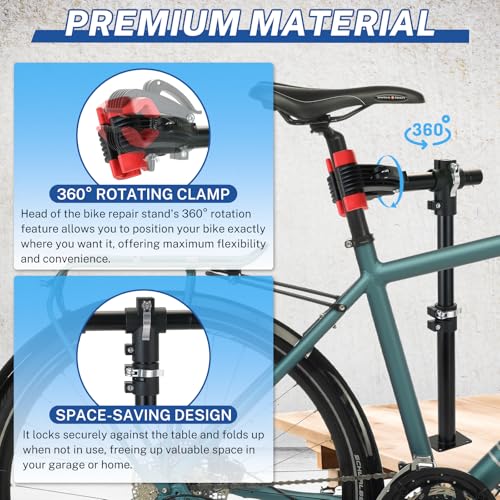NATGAI Height Adjustable Bike Repair Stand Bench Mount - color: Red