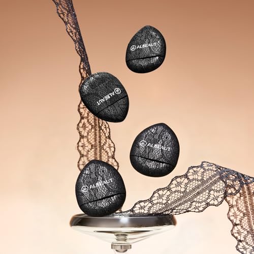 ALBEAUT Mini Cushion Puff, 4PCS Finger-Fit Teardrop Makeup Applicator