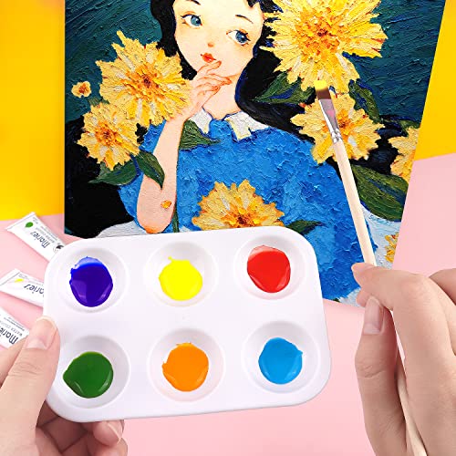 Tamaki 16 PCS Plastic Paint Tray Palettes, White - color: White 16 Pcs