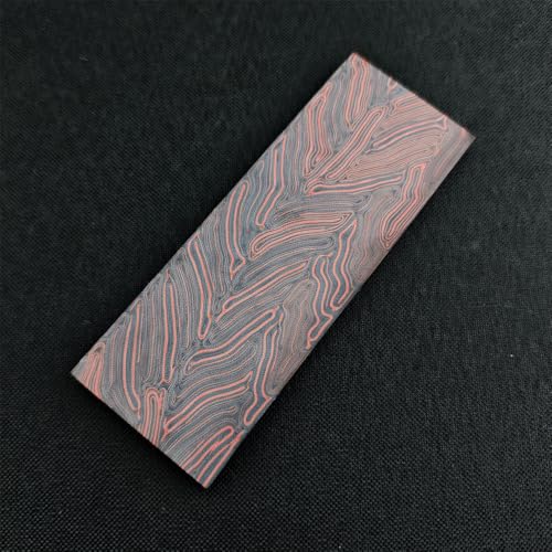 1-Piece G10 Knife Handle Material Block - 5 Color Damascus Pattern Options for DIY Knife/Gun Handle Crafting. 5.1"x1.7"x0.3" Precision Cut (Black&Red) - color: Black&Red