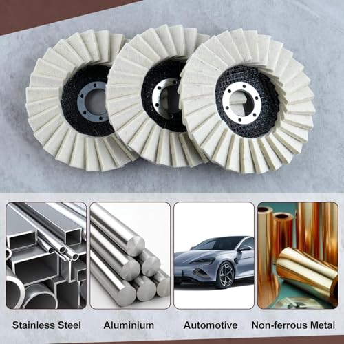 SPEEDWOX 8Pcs Felt Flap Disc Abrasives Buffing Polishing Wheel Set
