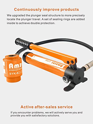 AMZCNC Hydraulic Knockout Punch Tool Kit 8 Ton 1/2-2 Inch 6 Dies - style: 8T（1/2"~2"）