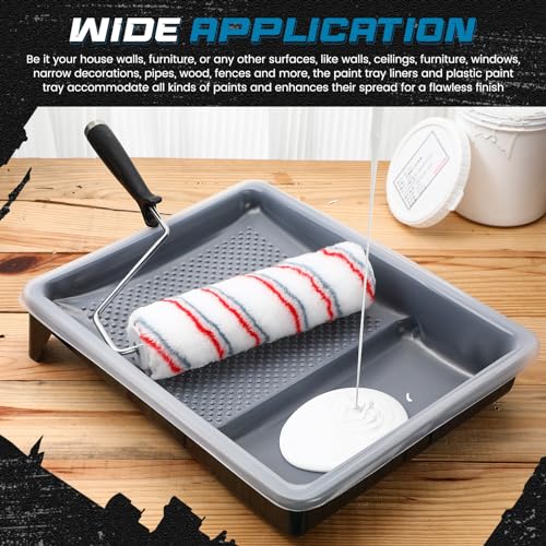 Geelin 50 Pcs 9 Inch Paint Tray Liner Paint Roller Tray with Handle - size: 9 Inch