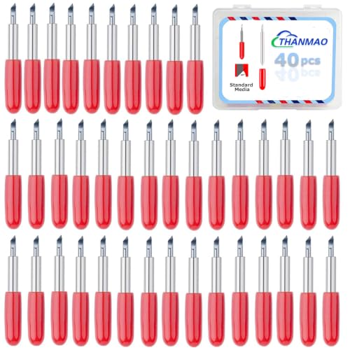 THANMAO 40 Pcs Standard Replacement Blades Compatible with Explore Air 2/Air 3/Explore 4/Maker/Maker 3/Maker 4 Cutting Machines (Red 45 Degree Standard Fine Point Blades) - color: Red 45 Degree Standard Fine Point Blades
