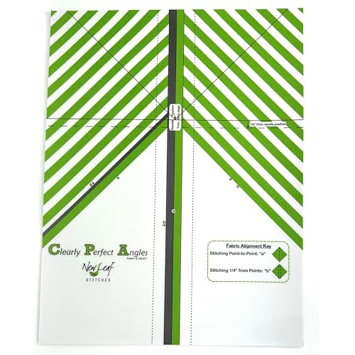 Clearly Perfect Angles Template by New Leaf Stitches – Color Coded Fabric Alignment Guide for Sewing 45 Degree Angles