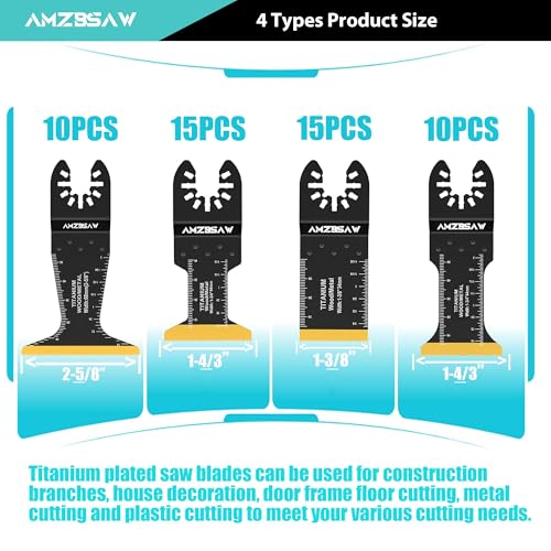 AMZBSAW 50PCS Titanium Metal Cutting Blades for Wood, Nails & Plastic - style: C-50 PCS