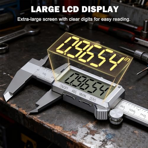 HDLNKAK 6”/150mm Rechargeable Digital Caliper with Large LCD Screen - color: White