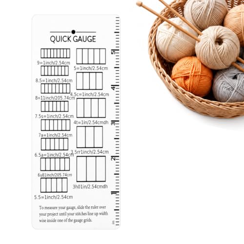 Crochet Gauge Measuring Tool, Quick Gauge Ruler for Knit and Crochet