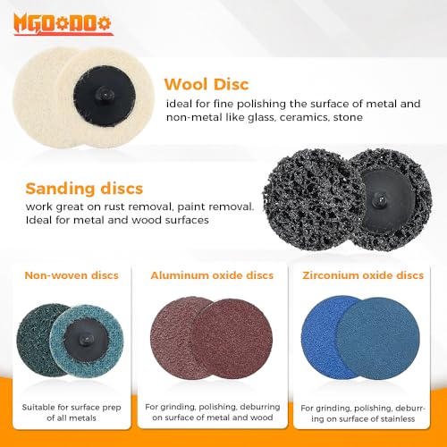 270Pcs 2" Quick Change Sanding Disc Kit with 1/8"&1/4" Shank Backer Plate