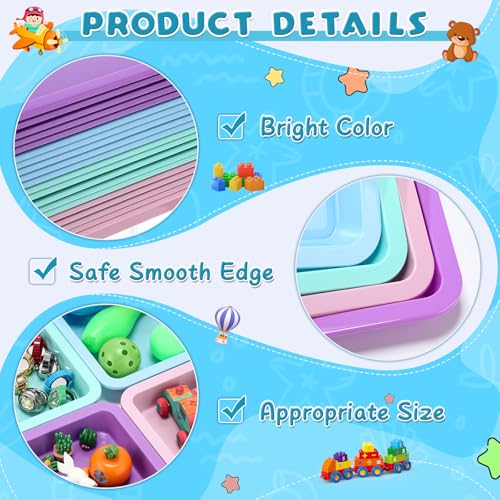 20 Pcs Small Plastic Art Sand Tray, Light Pink, Purple, Blue, Green - color: Light Pink, Purple, Blue, Green