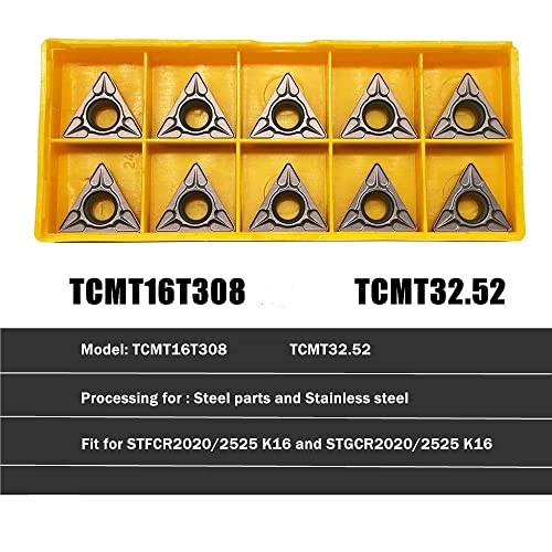 GBJ TCMT16T308 Turning Inserts Precise Steel & Stainless Steel Machining - style: 10PCS TCMT16T308 bronze