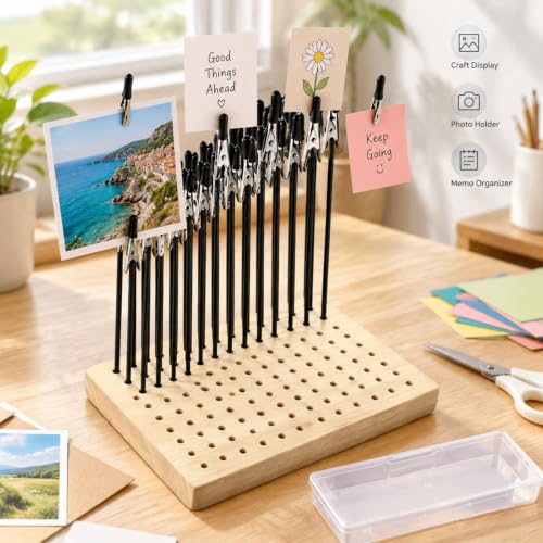 Antrader Alligator Clip Stick Set Modeling Tools with Rubber Tips,30Pcs Set - color: Black With Stand Base