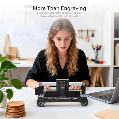 ATOMSTACK Swift Mini 2.5W Laser Engraver, 135x145mm Work Area - color: Black 2500mW