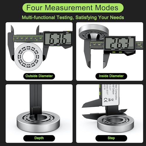 Digital Calipers, Caliper Measuring Tool with Large LCD Screen(6Inch/150mm) - color: Black