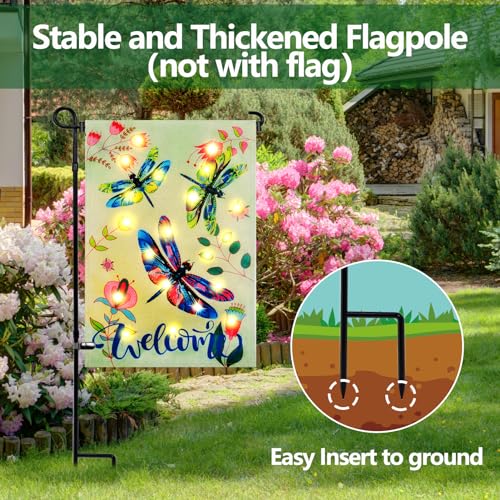 3 Pack Garden Flag Stand Holder Pole, Proof Metal Paint Yard Flag Stand - color: 3Pack Flagpole, size: 12x18 Inch