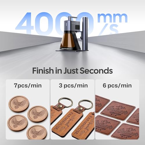 LaserPecker LP2 Plus (Basic) 10W Diode Laser Engraver, 4000mm/s Ultra-Fast Speed 4K Precision Portable Cutting & Engraving Machine for Wood, Leather, Acrylic, Coated Metal and etc. - size: LP2 Plus Basic