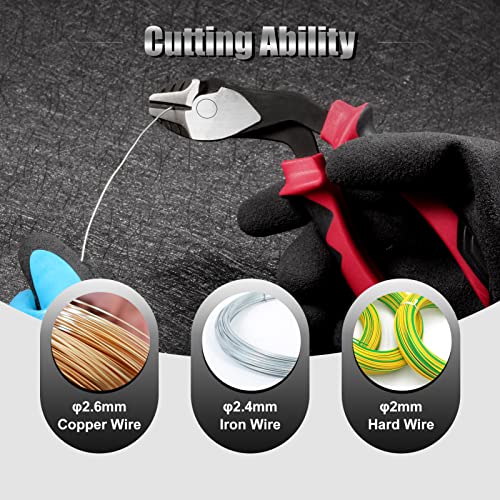High Leverage Diagonal Cutting Pliers with Angled Head 7 Inch Wire Cutters Heavy Duty Side Cutting Pliers Professional Hand Tool Saving 35 Percent Labour - style: Diagonal Cutting Pliers